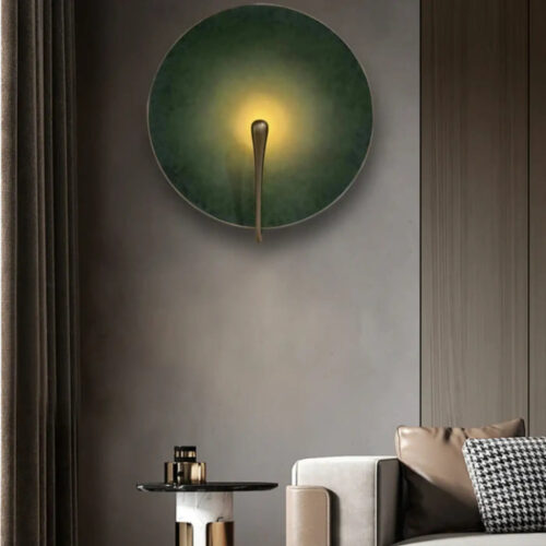 applique-murale-artistique-cercle-colore-laiton-fin-vert-lor-mur-435 Applique Murale | CIRTAR