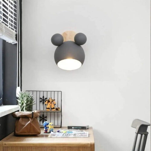 applique-murale-bois-enfant-lampe-grise-forme-mickey-406 Applique Murale | ENFANT