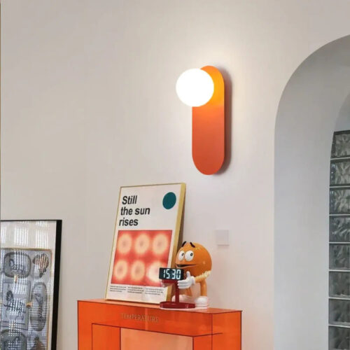 applique-murale-led-orange-boule-blanche-mur-globe-terrestre-628 Applique Murale | RANGE