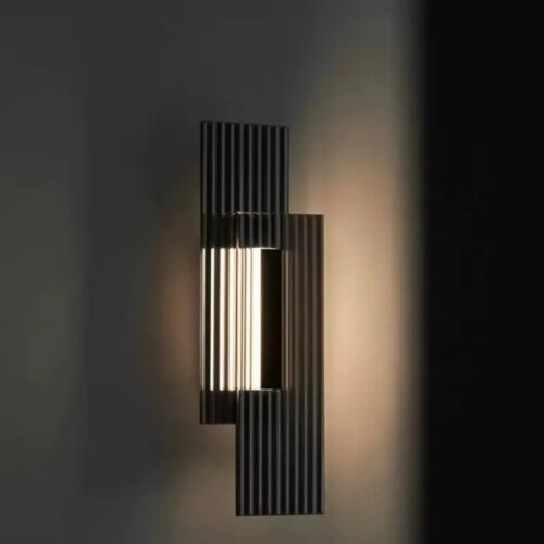 applique-murale-moderne-finition-striee-metal-noire-185 Applique Murale | MIODA