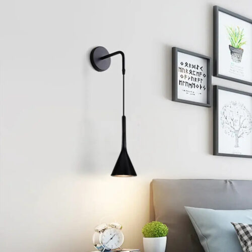 applique-murale-suspendue-tete-lit-design-scandinave-noir-forme-cone-197 Applique Murale | DERG