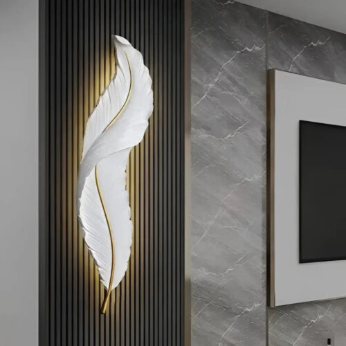 grande-applique-murale-blanche-forme-plume-eclaire-blanc-mur-924 Applique Murale | PEPRE