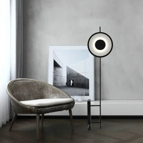 lampadaire-noir-design-minimaliste-lampe-sol-circulaire-noire-moderne-872 Lampadaire | MINILO