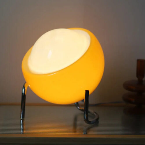 lampe-table-design-boule-inclinee-moderne-spherique-translucide-jaune-341 Lampe de table | RATINE