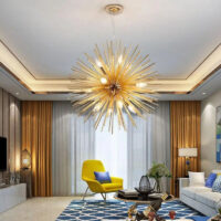 luminaire-soleil-tons-dores-spoutnik-lustre-bras-exposee-486 Suspension Luminaire | SOLEIL