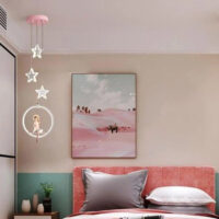 plafonnier-chambre-fillette-rose-lumiere-trois-etoiles-anneau-209 Luminaire Plafonnier | FILLETTE