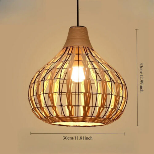 suspension-boheme-bambou-tresse-style-naturel-forme-goutte-deau-aux-219 Suspension Luminaire | KERIWI