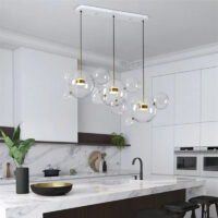suspension-bulles-verre-souffle-laiton-dore-salle-manger-bulle-lustre-293 Suspension Luminaire | CERIES