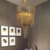 suspension-design-glamour-metal-dore-strass-scintillants-lor-chaine-492 Suspension Luminaire | GLAMO