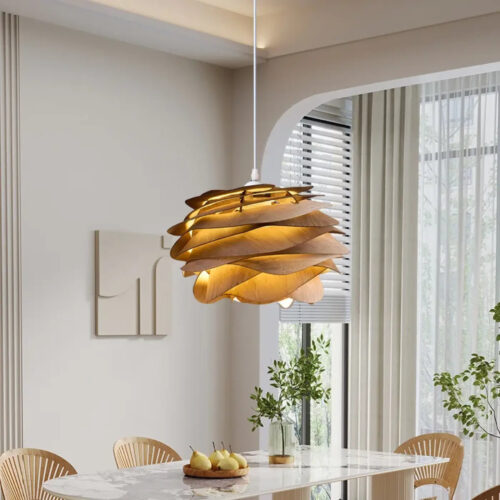 suspension-design-ondulee-blanche-effet-petales-lumineux-bois-383 Suspension Luminaire | DAPULOIS