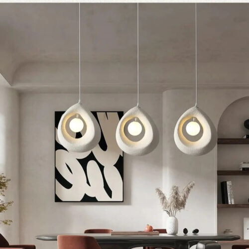 suspension-design-sculpturale-platre-forme-organique-moderne-trois-723 Suspension Luminaire | DIJE