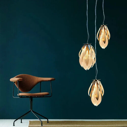 suspension-fleur-verre-cuivre-elegante-grande-piece-trois-suspensions-820 Suspension Luminaire | FLORALIS