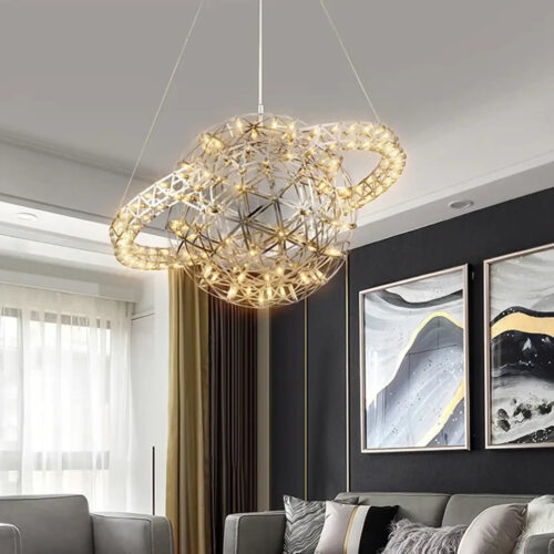 suspension-led-sphere-doree-design-galaxie-style-contemporain-forme-568 Suspension Luminaire | GALA