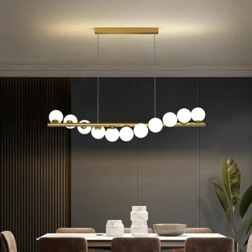 suspension-luminaire-9-boules-led-salle-manger-moderne-lor-lineaire-665 Suspension Luminaire | LUMA