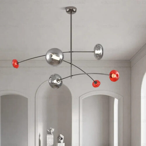 suspension-luminaire-artistique-metallique-verre-colore-lustre-369 Suspension Luminaire | ARTIMO