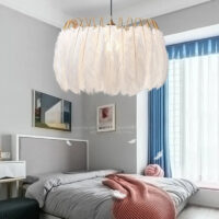 suspension-luminaire-blanche-plumes-style-art-deco-pendentif-plume-511 Suspension Luminaire | SESERER
