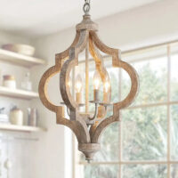 suspension-luminaire-bois-metal-style-lanterne-lustre-rustique-patine-342 Suspension Luminaire | DALUVE
