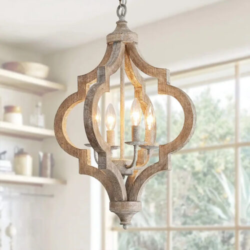 suspension-luminaire-bois-metal-style-lanterne-lustre-rustique-patine-342 Suspension Luminaire | DALUVE