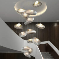 suspension-luminaire-cascade-verre-organique-moderne-lustre-coquille-475 Suspension Luminaire | LUKI