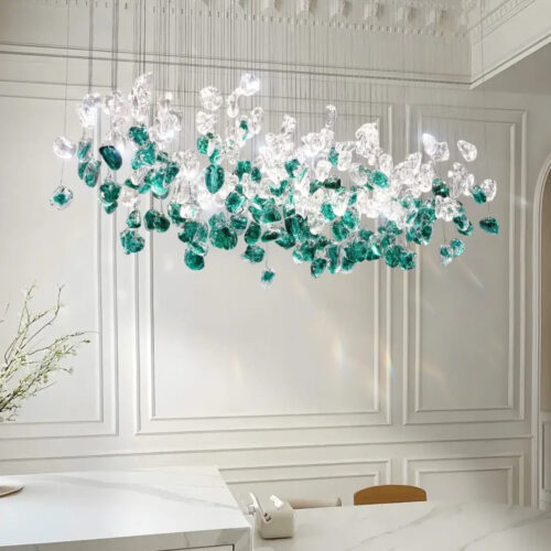 suspension-luminaire-cristal-vert-transparent-lustre-elegant-verre-883 Suspension Luminaire | CRESLA