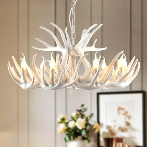 suspension-luminaire-elegant-forme-cornes-blanches-lustre-a-bois-cerf-565 Suspension Luminaire | JENIAH