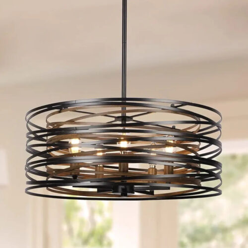 suspension-luminaire-graphique-noire-cercles-concentriques-fer-forge-871 Suspension Luminaire | KONIR