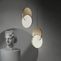 suspension-luminaire-minimaliste-disque-dore-blanc-circulaire-153 Suspension Luminaire | LANA