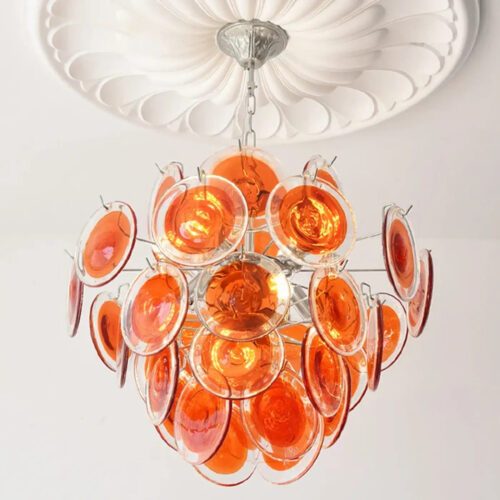 suspension-luminaire-moderne-verre-elegant-lustre-orange-plafond-396 Suspension Luminaire | DURCAL