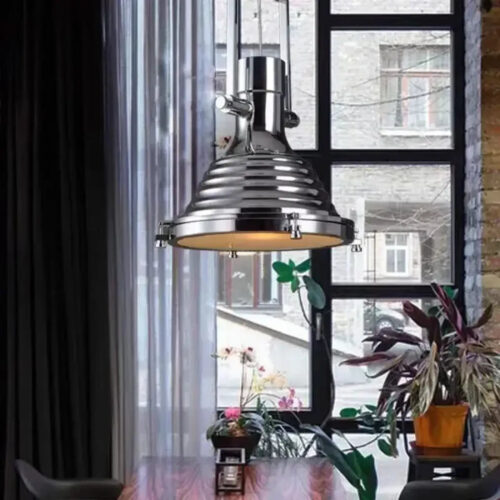 suspension-luminaire-retro-style-industriel-lampe-suspendue-chrome-762 Suspension Luminaire | BRULINA