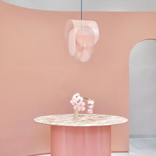 suspension-luminaire-rose-effet-grillage-delicate-metal-perfore-673 Suspension Luminaire | ROSALI