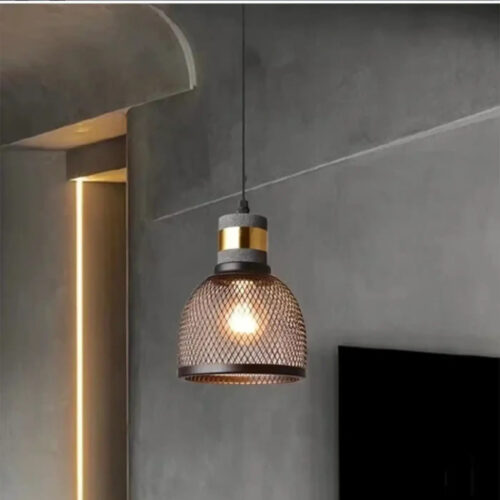 suspension-luminaire-verre-style-industriel-loft-abat-jour-maille-230 Suspension Luminaire | LOFTY