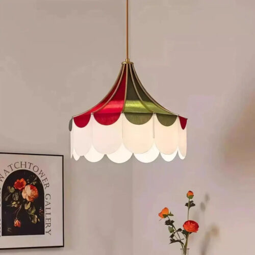 suspension-luminaire-vintage-colore-tissu-charmante-forme-coquille-183 Suspension Luminaire | RITRIA