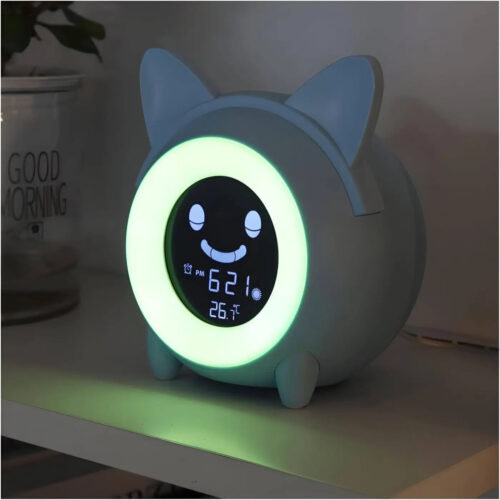 veilleuse-paloma-lampe-led-enfant-horloge-numerique-forme-chat-bleu-975 Veilleuse | PALOMA