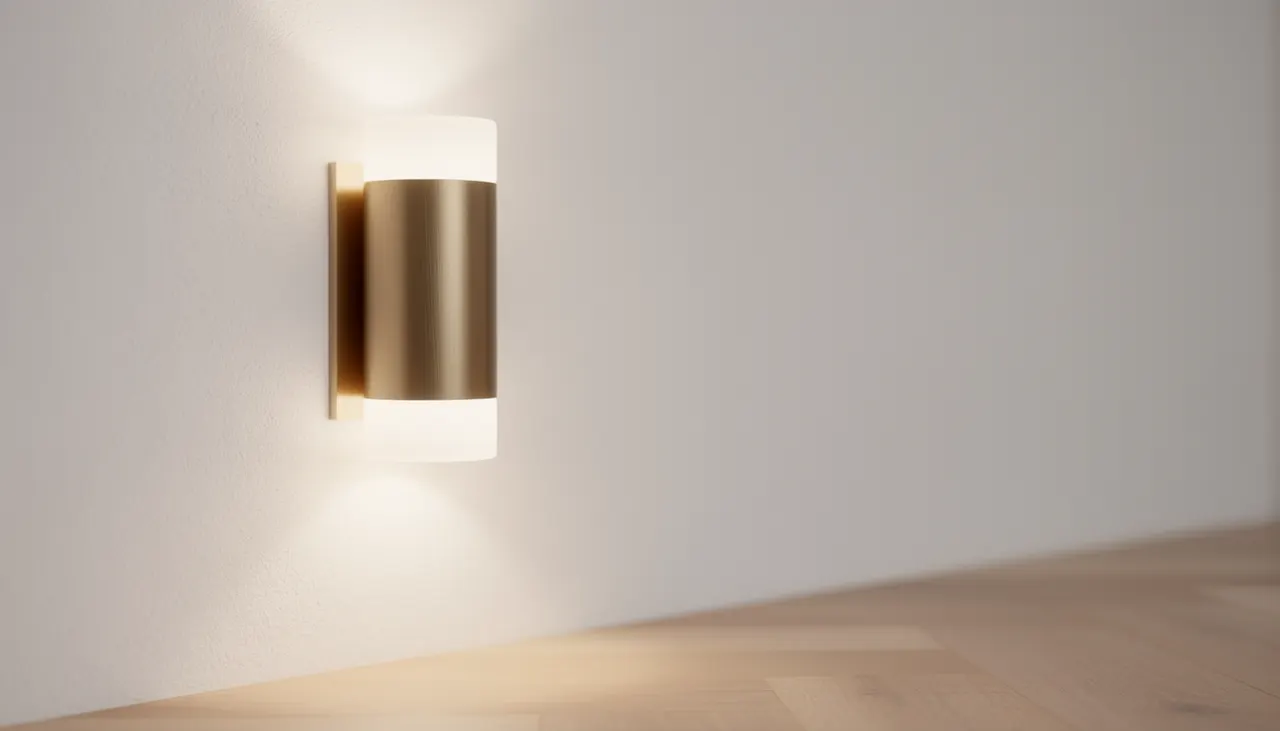 Applique murale laiton diffuseur opale allumée