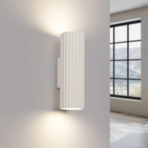 applique-murale-beige-cannelee-design-double-faisceau-moderne-917 Applique Murale | KARVON 20 (Beige)