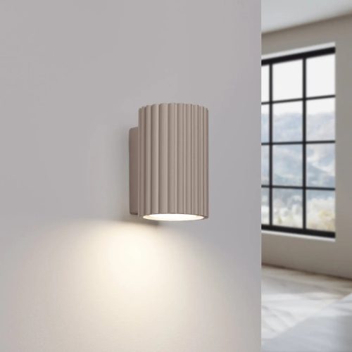 applique-murale-blanche-cylindrique-lumiere-elegante-beige-stries-152 Applique Murale | KARVON 10 (Taupe)