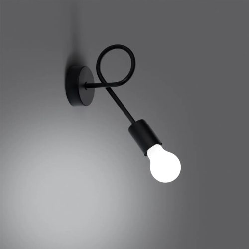 applique-murale-noire-boucle-style-industriel-minimaliste-bras-750 Applique Murale | LIVAR (Noir)
