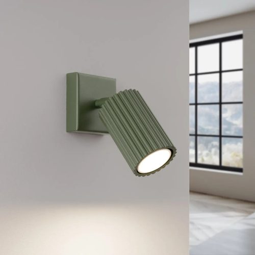applique-murale-verte-cylindrique-cannelee-design-chic-projecteur-616 Applique Murale | KARVON (Vert Olive)