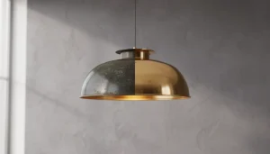 Suspension laiton halb polie halb oxydée lumière naturelle