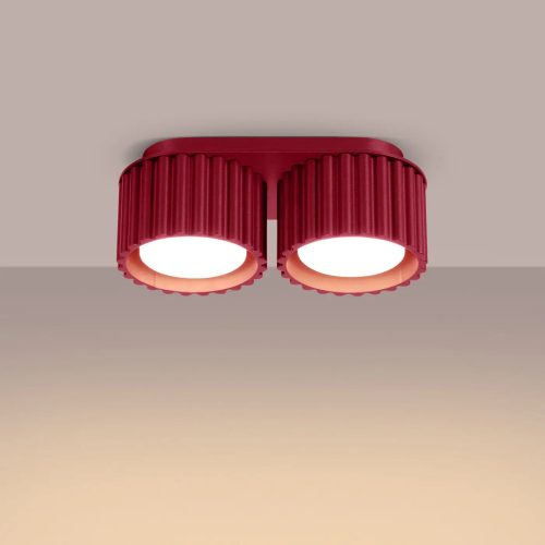 luminaire-plafonnier-double-spot-cylindrique-bordeaux-style-elegant-654 Luminaire Plafonnier | AURA 2 (Bordeaux)