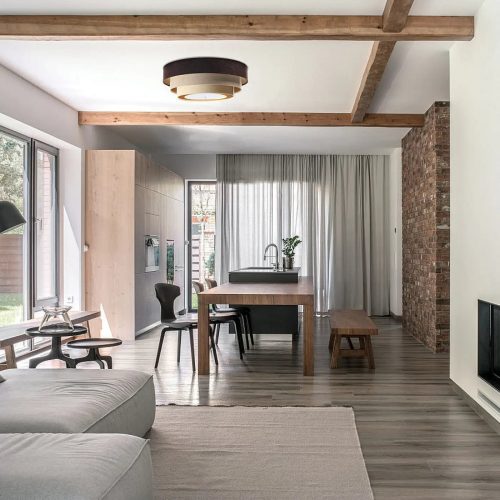 Luminaire Plafonnier | TRINITA VELOURSSTOFF (Marron/Beige/Doré)