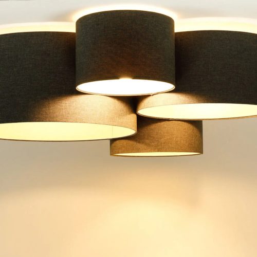 Luminaire Plafonnier | 4 FLAMES BOHO ÉLÉGANT (Marron Gris)