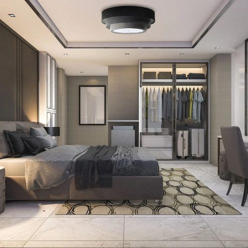 Luminaire Plafonnier | TRINITA VELOURSSTOFF (Noir/Gris/Doré)
