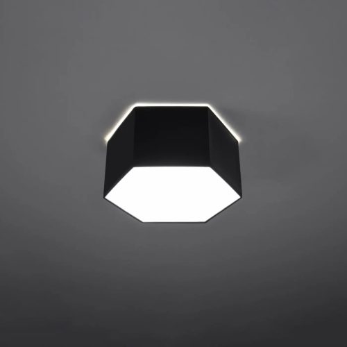 luminaire-plafonnier-noir-hexagonal-led-design-lustre-plafond-forme-105 Luminaire Plafonnier | SUNDO 15 (Noir)