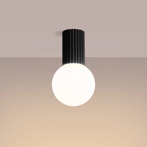 luminaire-plafonnier-noir-style-minimaliste-fixation-cylindrique-849 Luminaire Plafonnier | HALO (Noir)