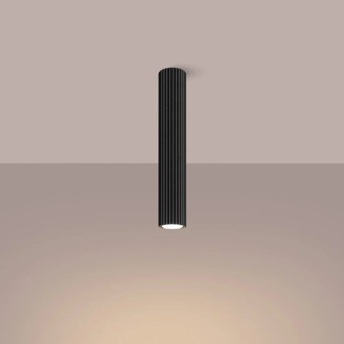 luminaire-plafonnier-noir-tubulaire-design-strie-contemporain-308 Luminaire Plafonnier | KARVON 40 (Noir)