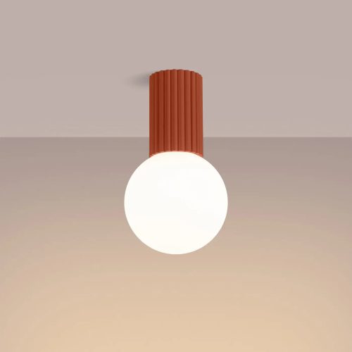 luminaire-plafonnier-rouge-ochra-style-minimaliste-eclairage-plafond-561 Luminaire Plafonnier | HALO (Rouge Ochra)