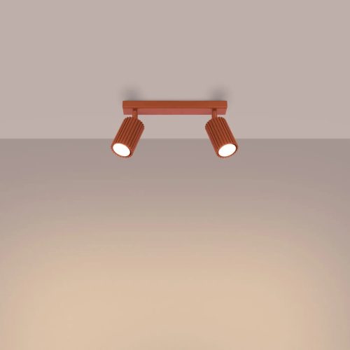luminaire-plafonnier-rouge-ocre-spots-canneles-moderne-projecteur-510 Luminaire Plafonnier | KARVON 2 (Rouge Ocre)