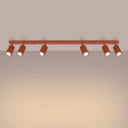 Luminaire Plafonnier | KARVON 6L (Rouge Ocre)