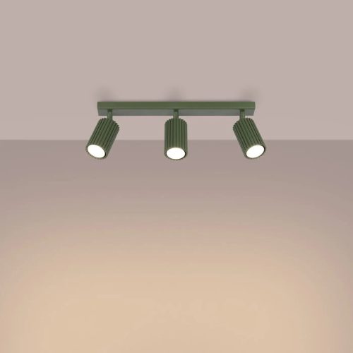 luminaire-plafonnier-trois-spots-vert-olive-design-cannele-lanterne-813 Luminaire Plafonnier | KARVON 3L (Vert Olive)